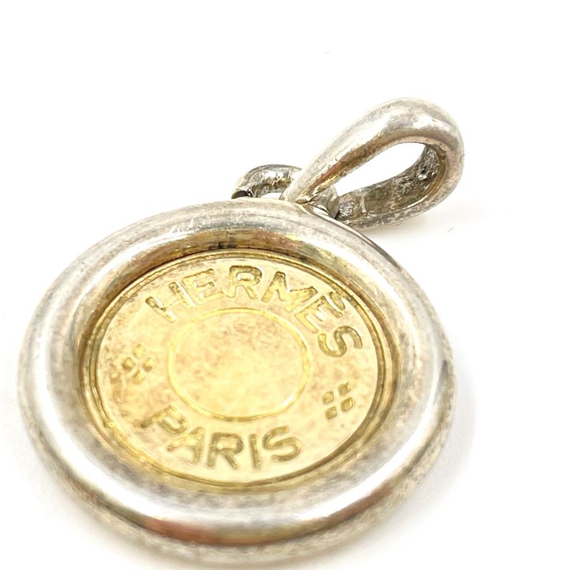 Hermes Yellow Gold Silver Pendant Top