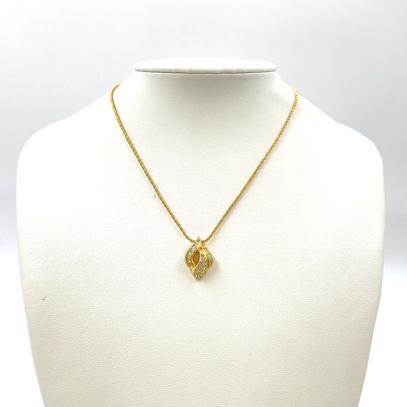 Dior Rhinestone Gold Necklace