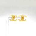 Chanel CC Logo Plastic Beige Earrings