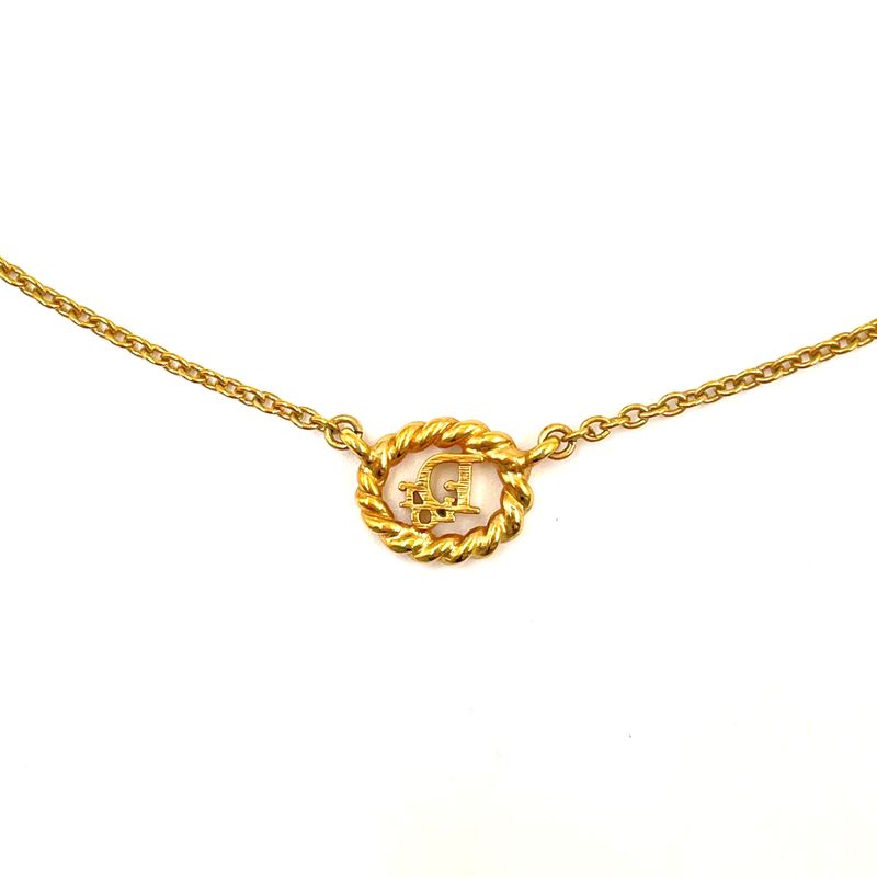 Dior Logo Gold Plated Necklace