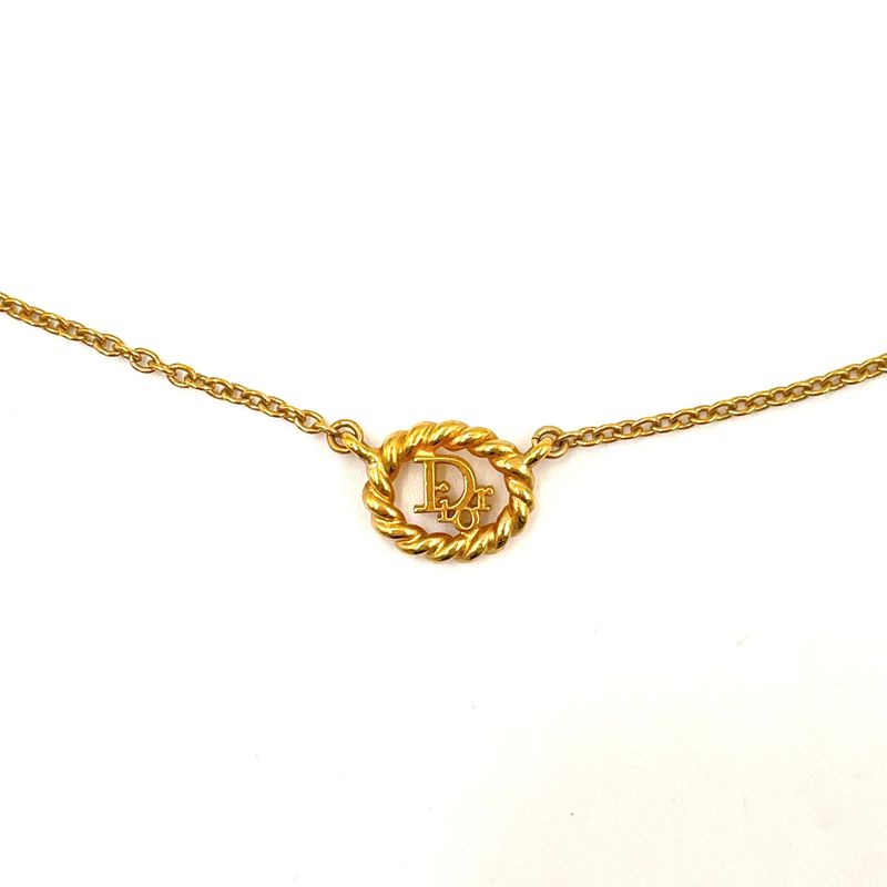 Dior Logo Gold Plated Necklace