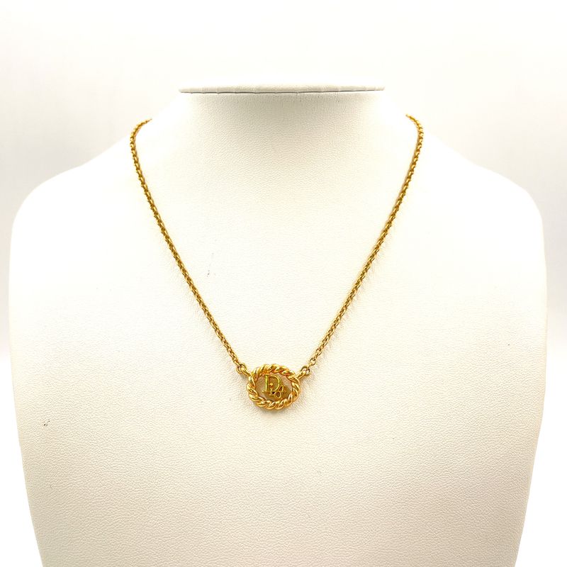Dior Logo Gold Plated Necklace