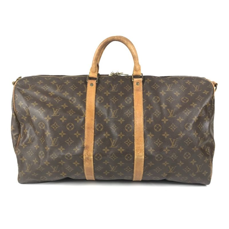 Louis Vuitton Boston Bag Keepall Bandouliere 55 Monogram Canvas Brown