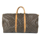 Louis Vuitton Boston Bag Keepall Bandouliere 55 Monogram Canvas Brown