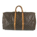 Louis Vuitton Boston Bag Keepall Bandouliere 55 Monogram Canvas Brown
