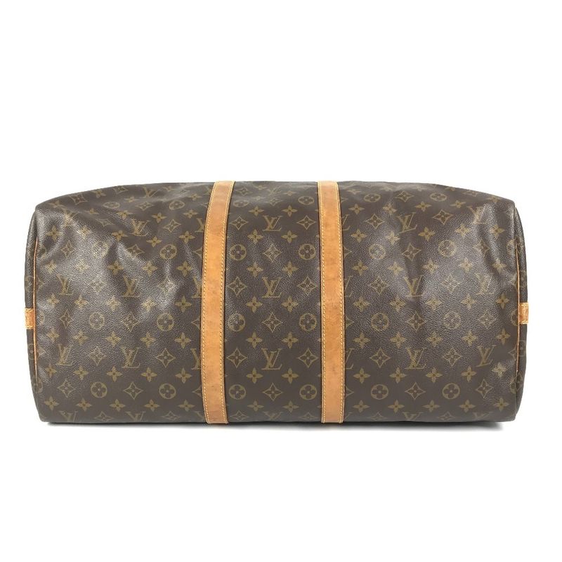 Louis Vuitton Boston Bag Keepall Bandouliere 55 Monogram Canvas Brown