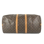 Louis Vuitton Boston Bag Keepall Bandouliere 55 Monogram Canvas Brown