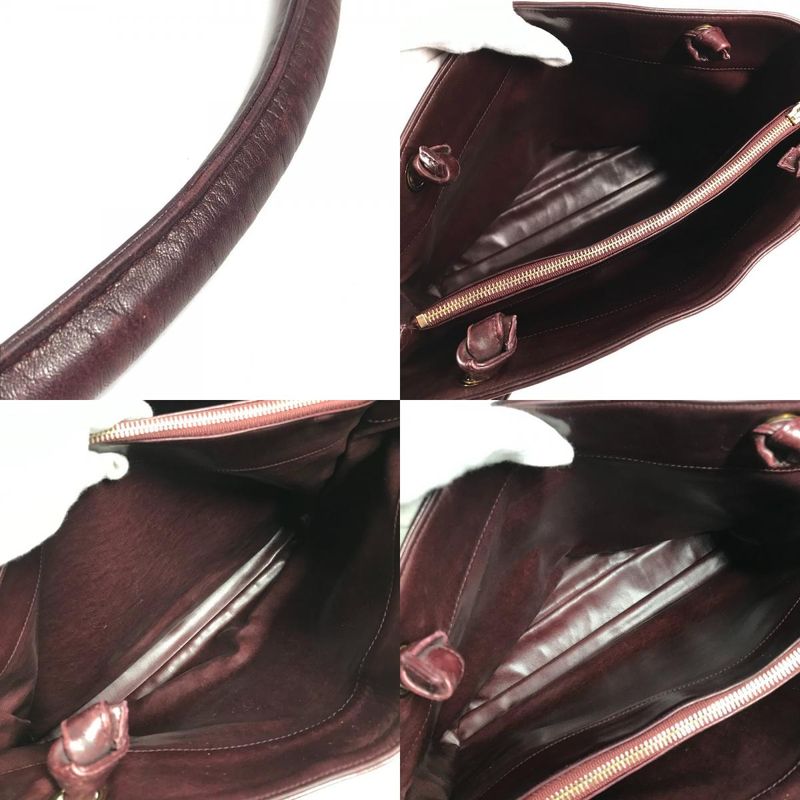 Chanel Shoulder Bag CC Logo Charm Leather Wine Red