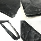 Chanel Shoulder Bag CC Logo All Over Pattern Leather Black