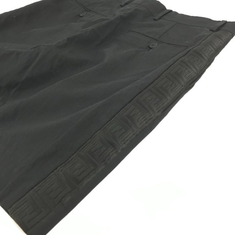 Fendi Shorts Logo Cotton Black Pants