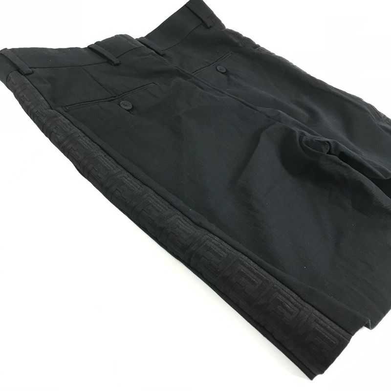 Fendi Shorts Logo Cotton Black Pants