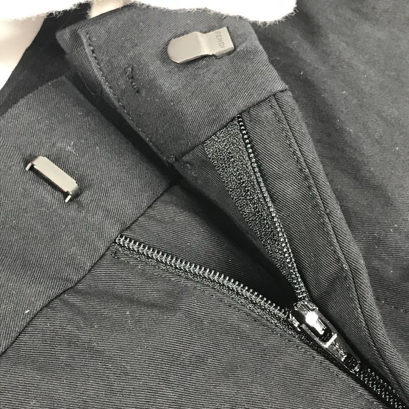 Fendi Shorts Logo Cotton Black Pants