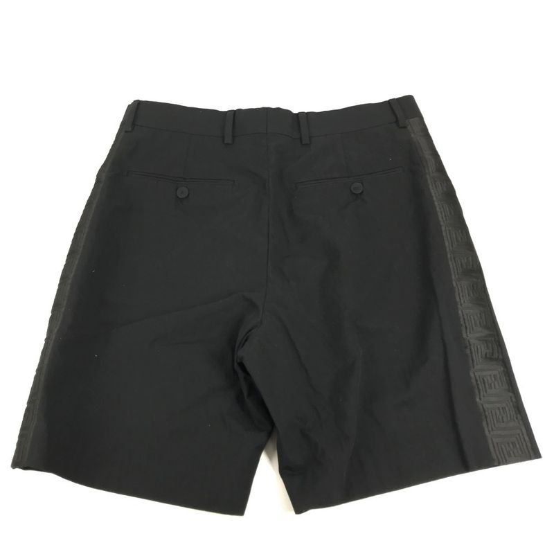 Fendi Shorts Logo Cotton Black Pants