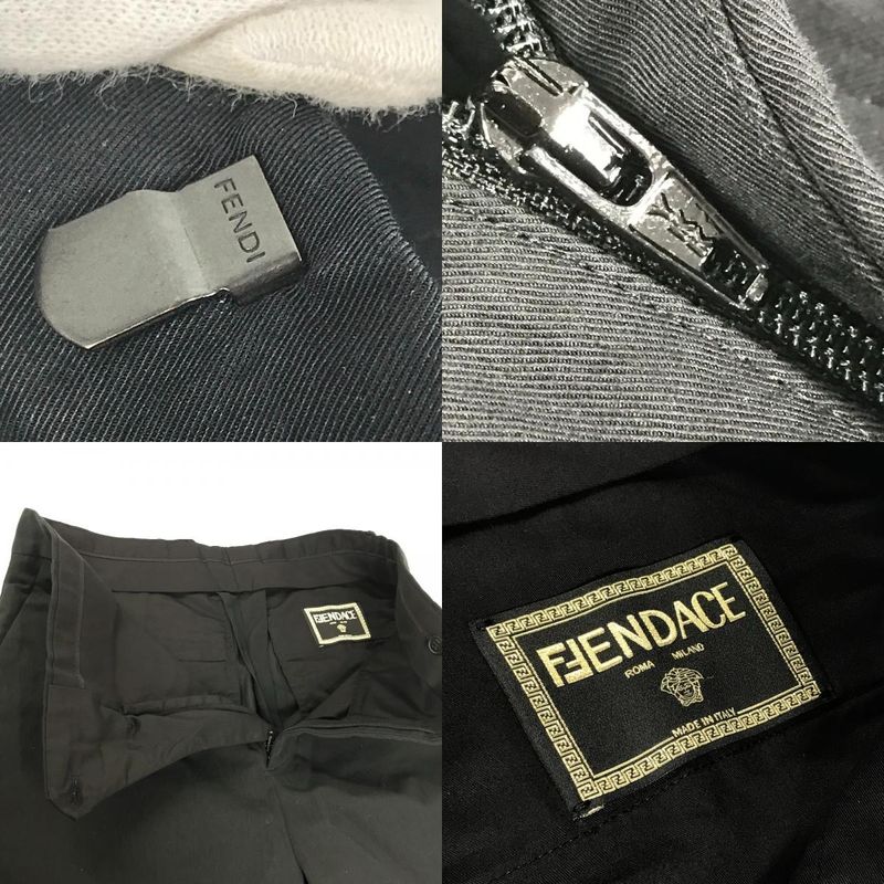 Fendi Shorts Logo Cotton Black Pants