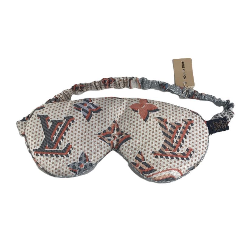 Louis Vuitton Eye Mask Blue Shell Silk Pink Pouch