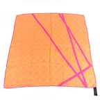 Louis Vuitton Scarf Monogram Logo Neon Color Silk Orange Scarf