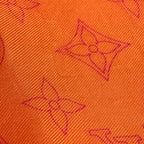 Louis Vuitton Scarf Monogram Logo Neon Color Silk Orange Scarf