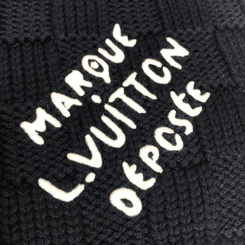 Louis Vuitton Scarf Damier Snug Wool Navy Scarf
