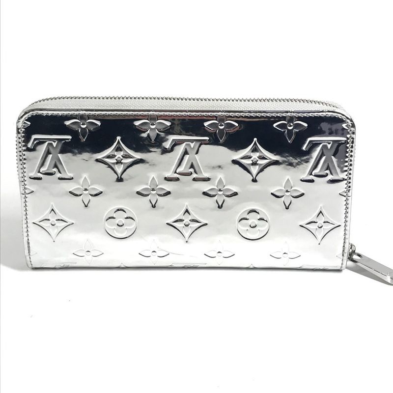 Louis Vuitton Wallet Zippy Leather Silver