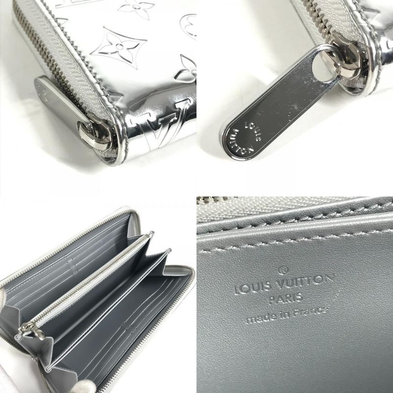 Louis Vuitton Wallet Zippy Leather Silver