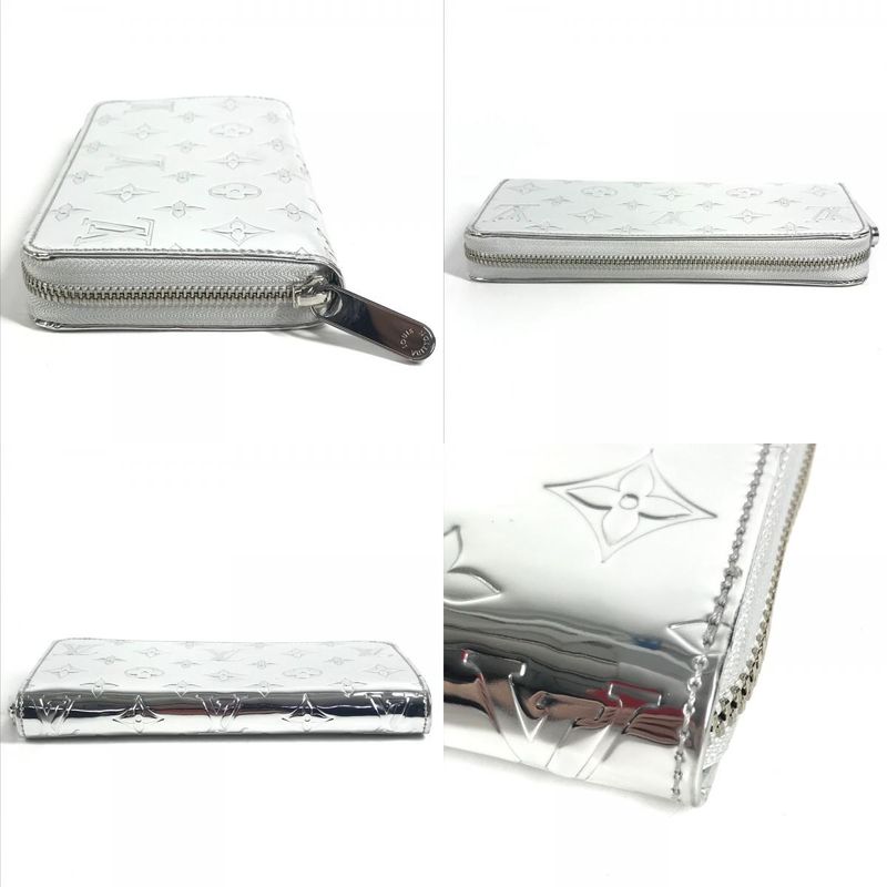 Louis Vuitton Wallet Zippy Leather Silver