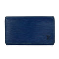 Louis Vuitton Bifold Wallet Epi Porte Monet Billets Tresor Toledo Blue Leather