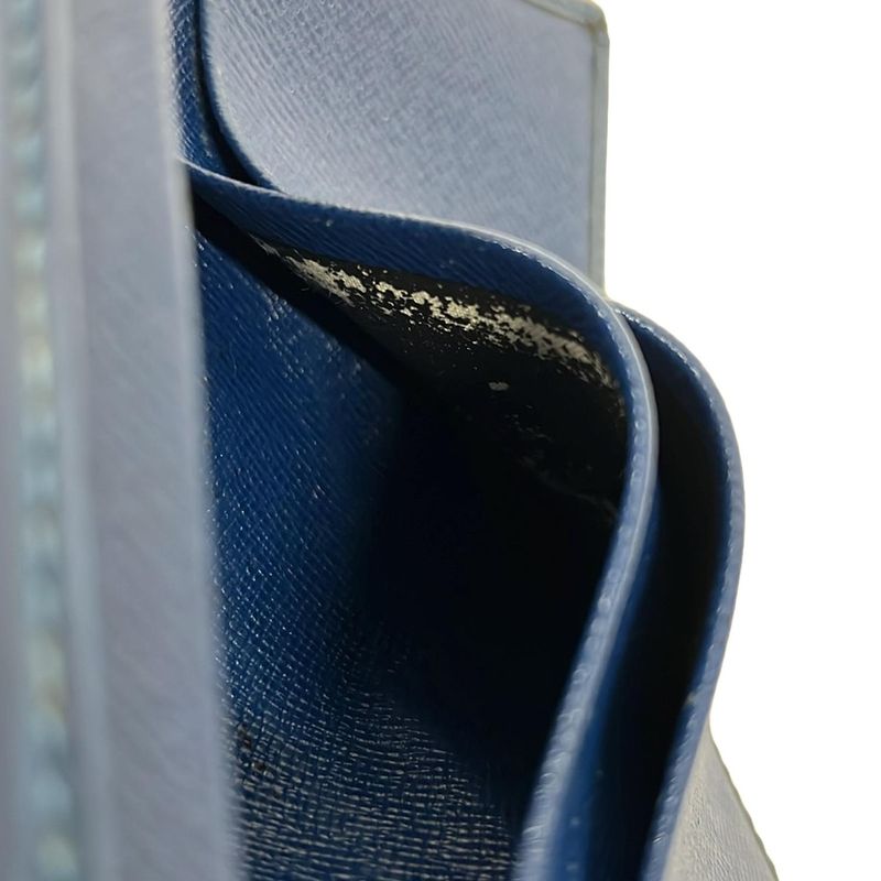 Louis Vuitton Bifold Wallet Epi Porte Monet Billets Tresor Toledo Blue Leather