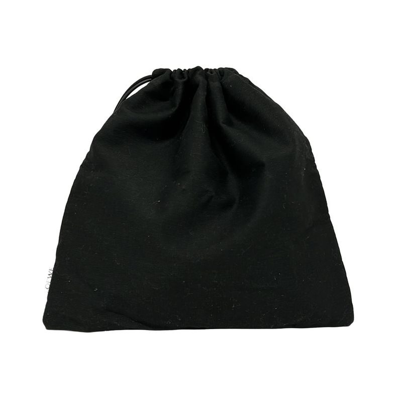 Loewe Pouch Drawstring Black Green Yellow Cotton Leather