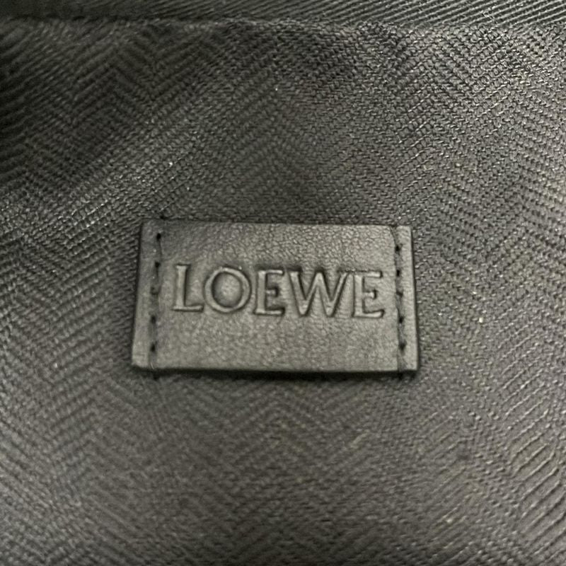 Loewe Pouch Drawstring Black Green Yellow Cotton Leather
