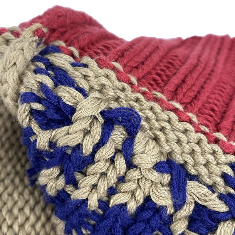 Gucci Knit Hat M 58 Beige Red Navy GG Pattern