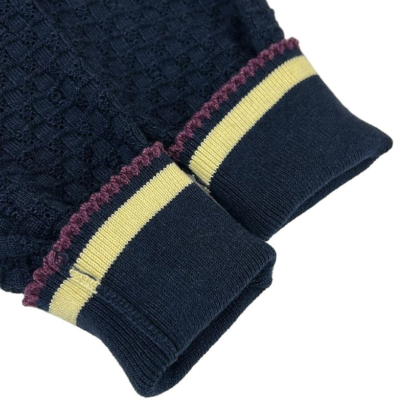 Chanel Cardigan 38 M Navy Beige Multi Long Sleeve X Multi