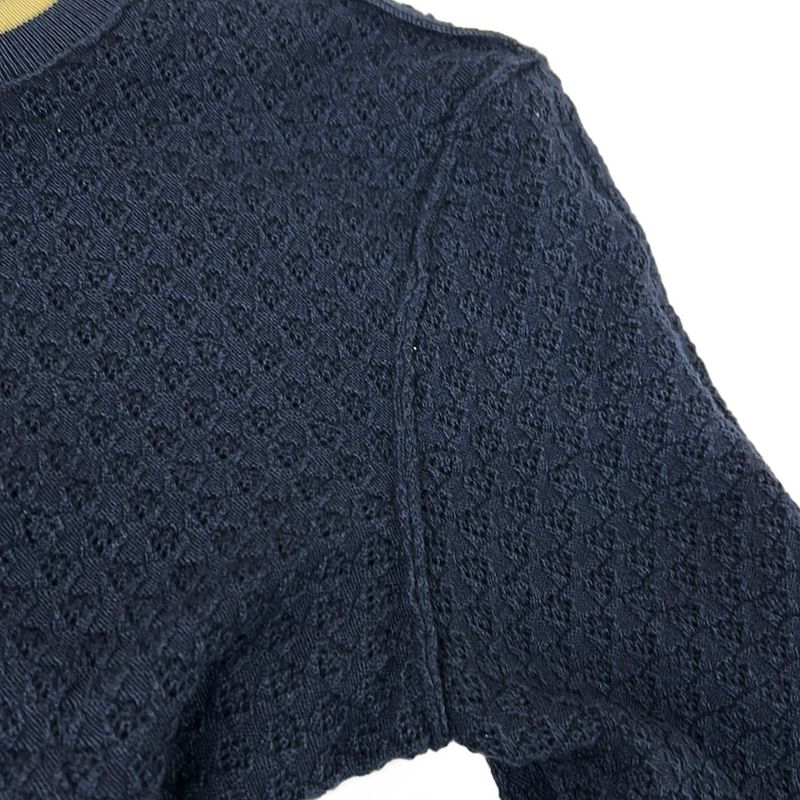 Chanel Cardigan 38 M Navy Beige Multi Long Sleeve X Multi