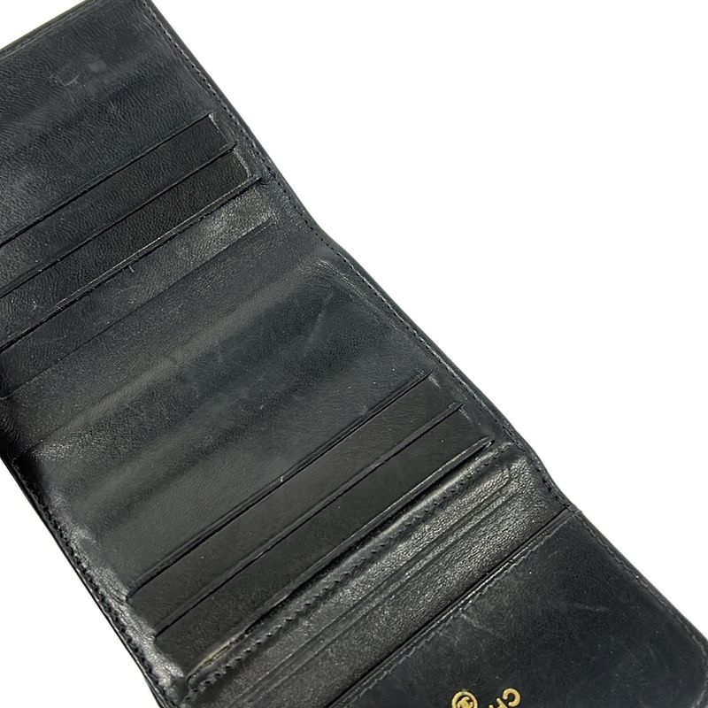 Chanel Trifold Wallet Black CC Logo