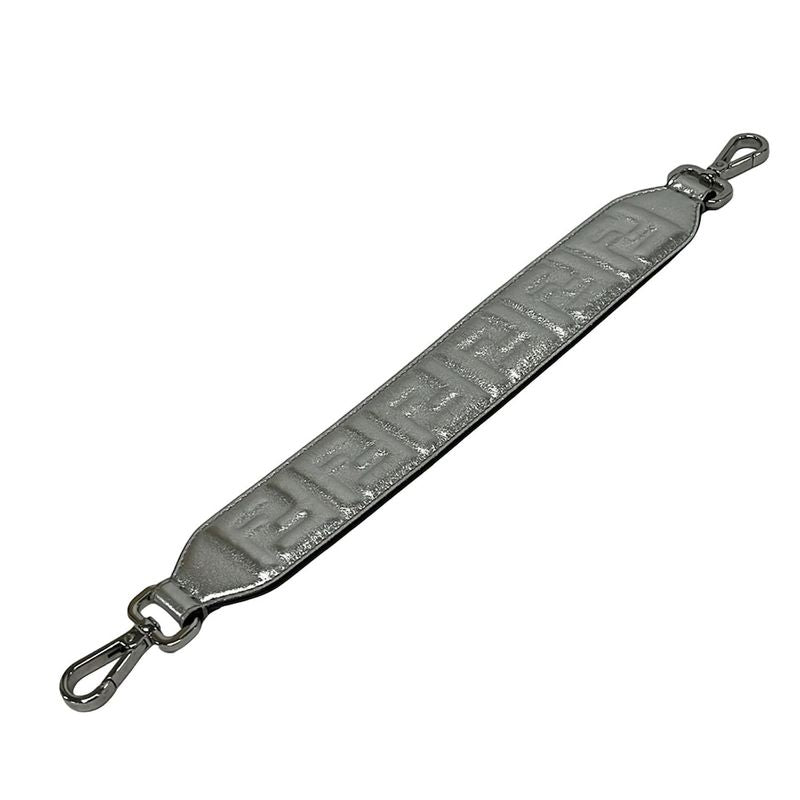 Fendi Shoulder Strap Mini Silver Embossed Zucca Pattern Leather