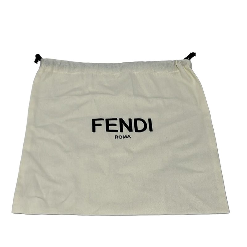 Fendi Shoulder Strap Mini Silver Embossed Zucca Pattern Leather