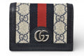 Gucci Mini Wallet Bifold Folding GG Navy Beige Ophidia Gg Blue