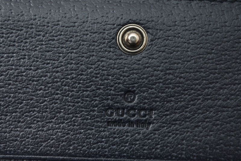 Gucci Mini Wallet Bifold Folding GG Navy Beige Ophidia Gg Blue