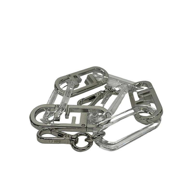 Fendi Shoulder Strap Clear Silver Chain