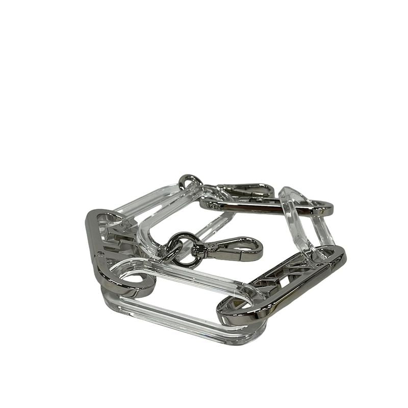 Fendi Shoulder Strap Clear Silver Chain