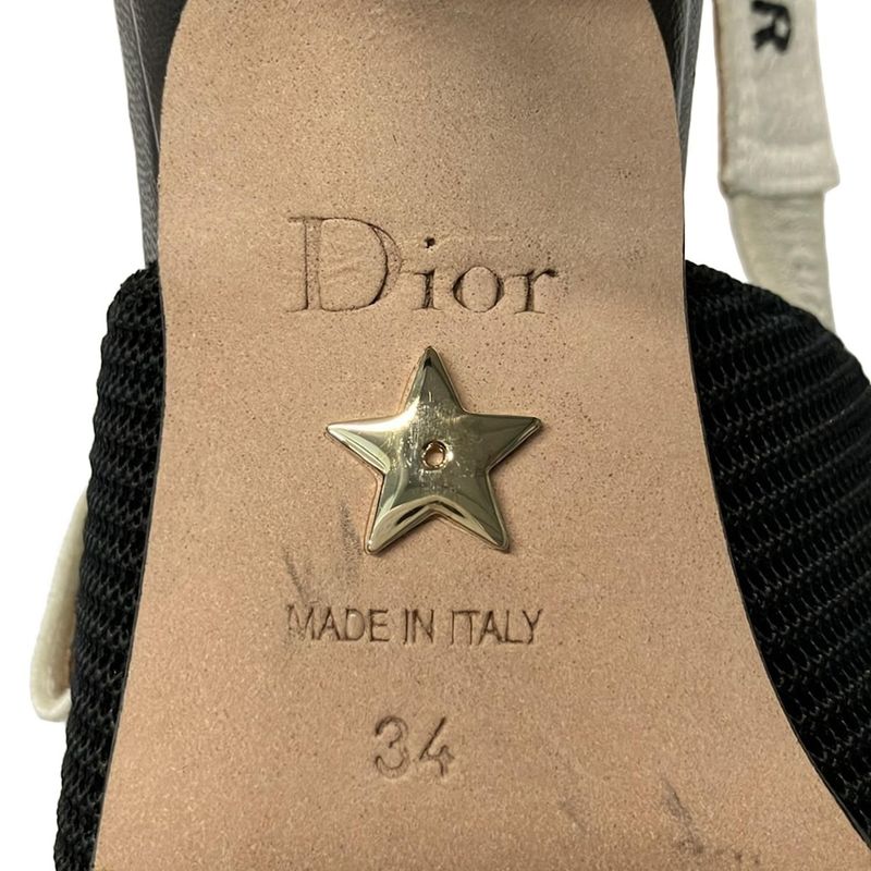 Dior Sandals Jersey Ring Back Navy Ivory