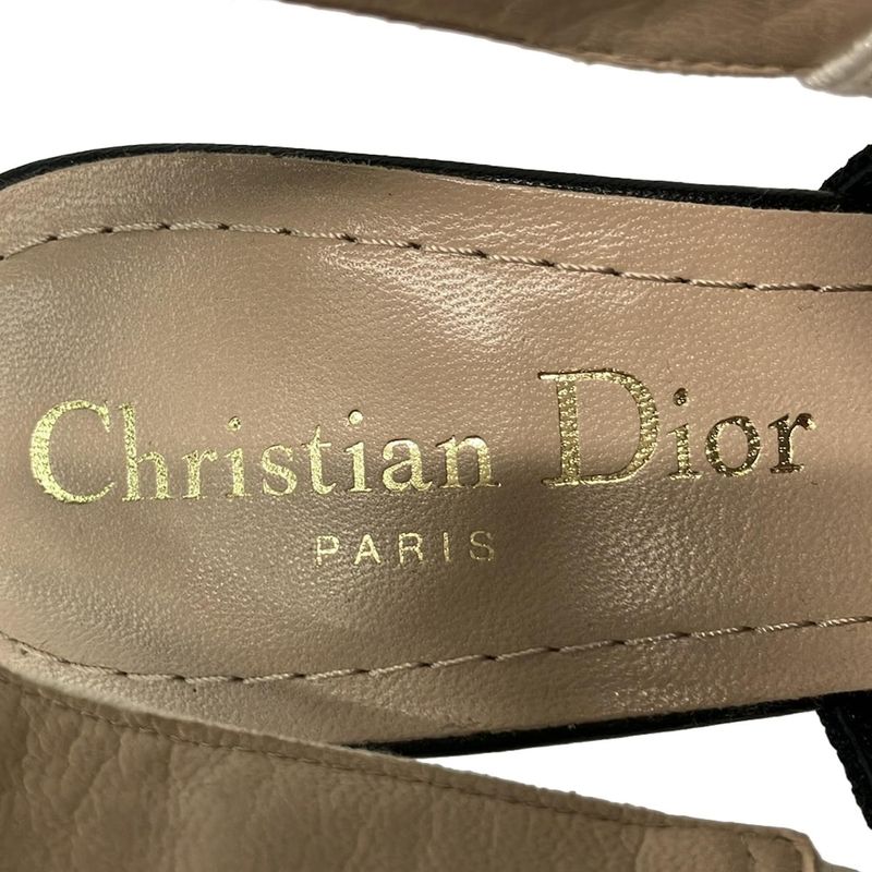 Dior Sandals Jersey Ring Back Navy Ivory