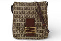 Fendi Shoulder Bag Zucchino Vintage Zucca Pattern Beige Brown