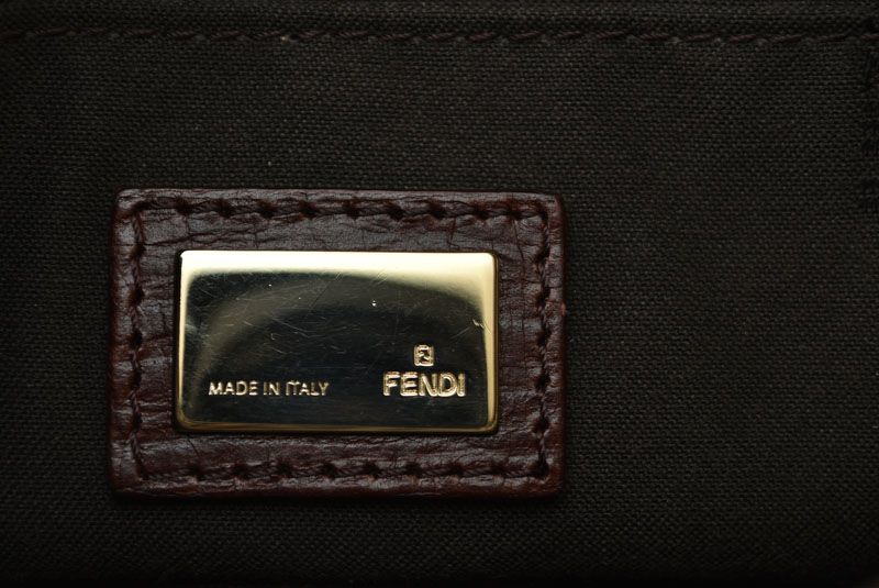 Fendi Shoulder Bag Zucchino Vintage Zucca Pattern Beige Brown