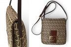 Fendi Shoulder Bag Zucchino Vintage Zucca Pattern Beige Brown