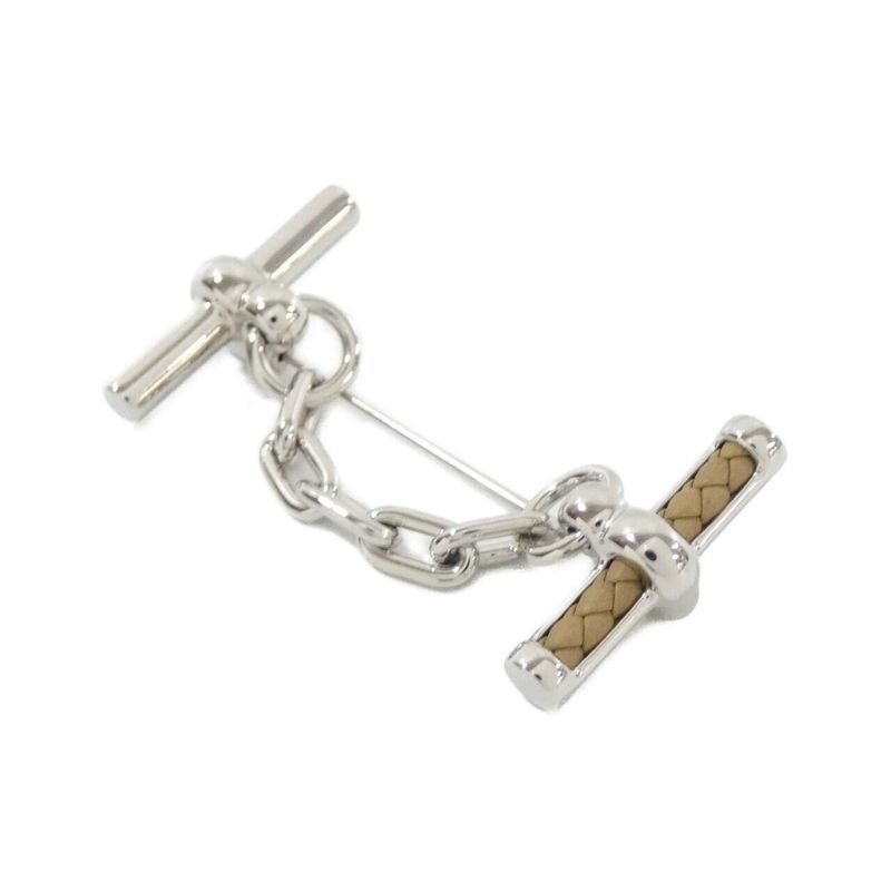 Hermes Fribustier Brooch Silver Poussiere