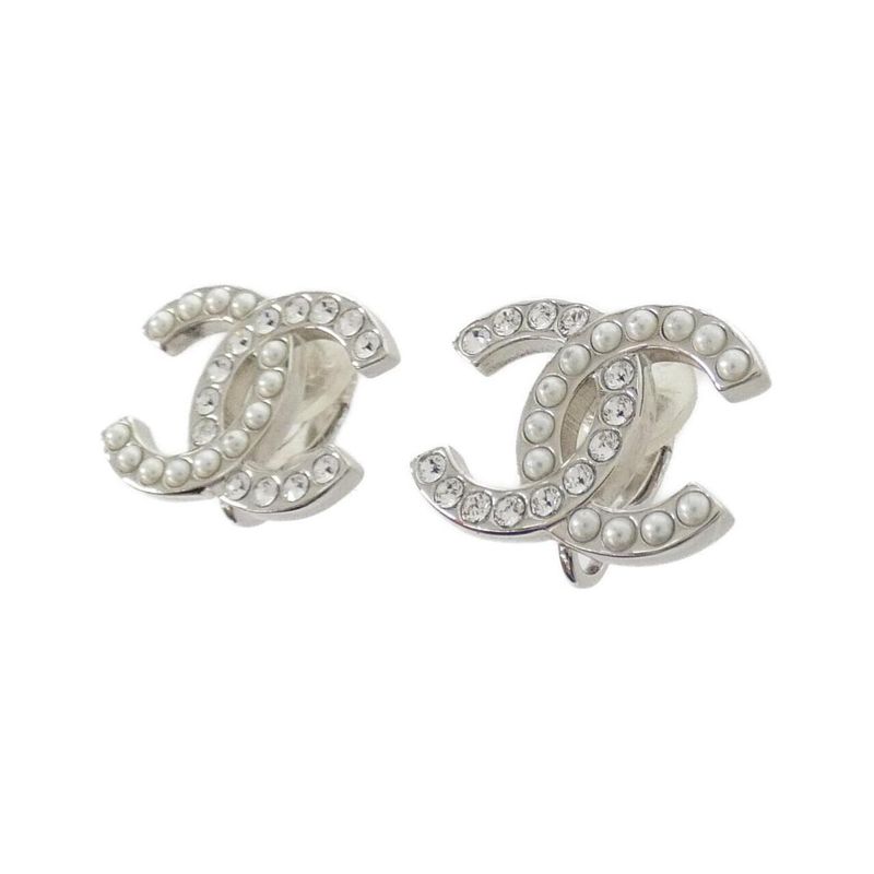 Chanel Earrings White Crystal