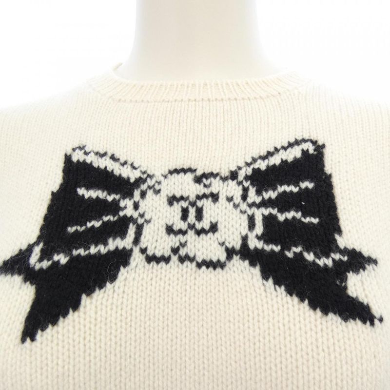 Chanel Vintage Knit Top Black White