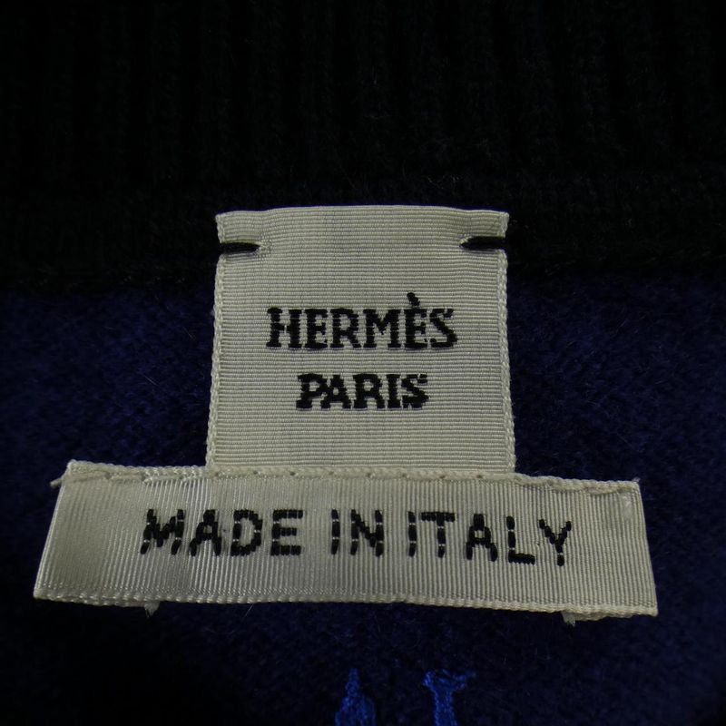 Hermes la Promenade du Matin Knit Top Blue Purple Black