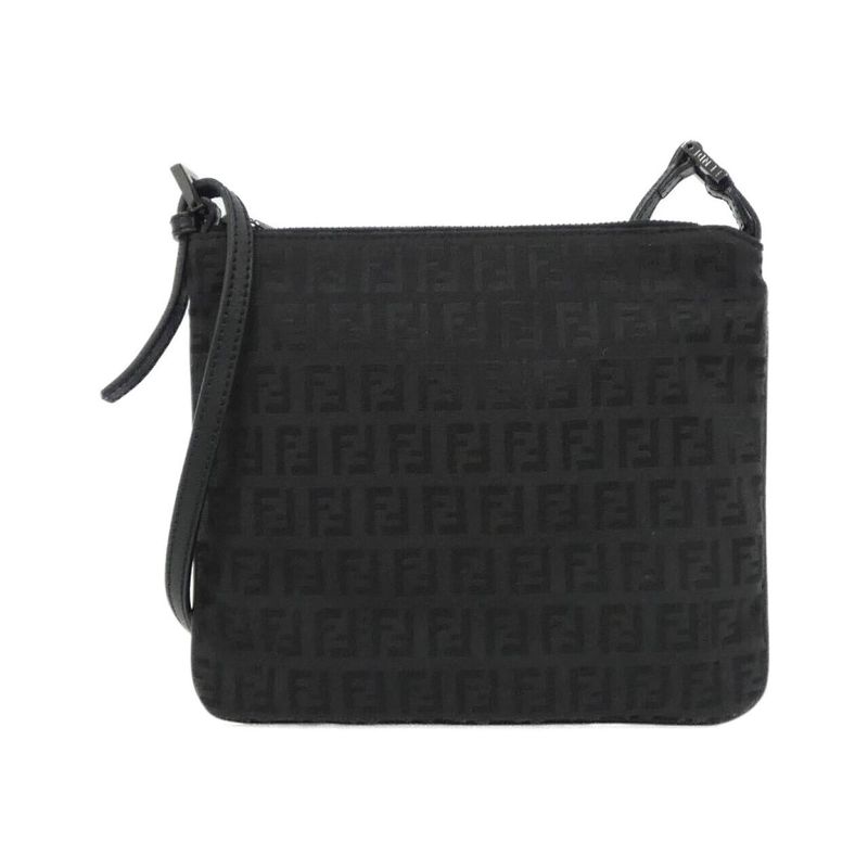 Fendi Vintage Shoulder Bag Black Metal