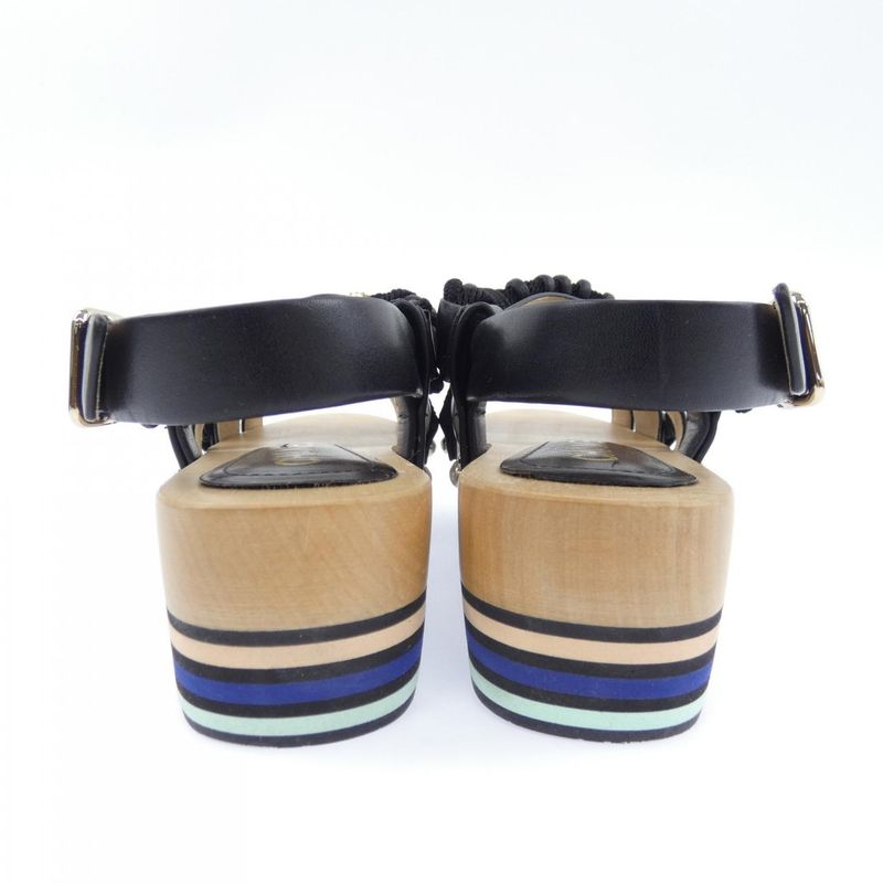 Chanel Sandals Calfskin Black